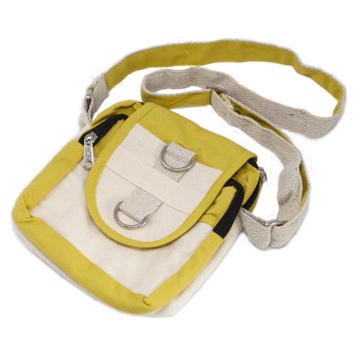 Natural Cotton Crossbody Travel Bag – Olive
