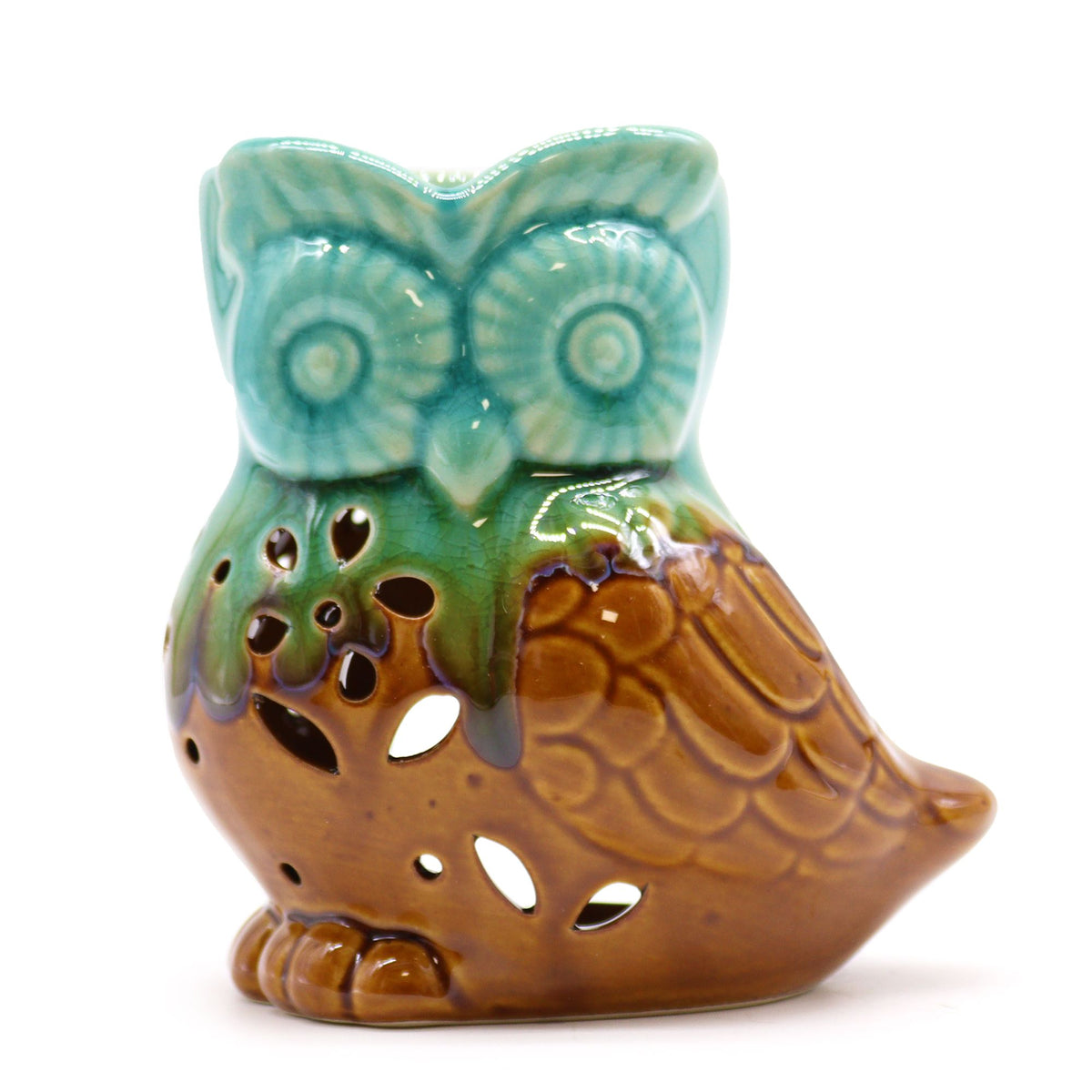 Rustic Ceramic Side-On Owl Oil Burner – Assorted