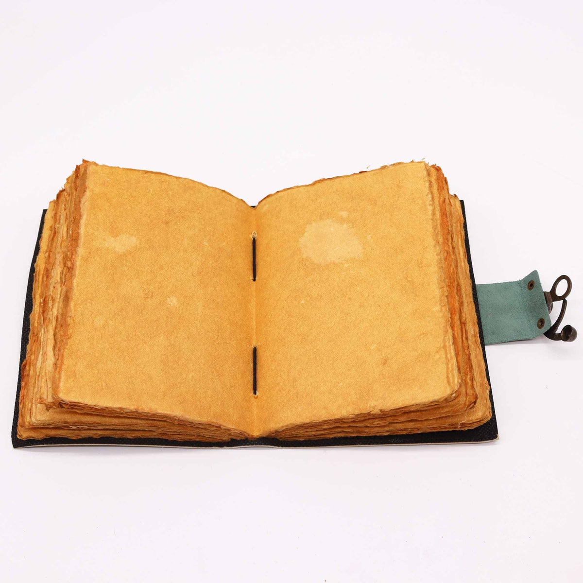 Leather Moon Phases Deckle-Edge Notebook