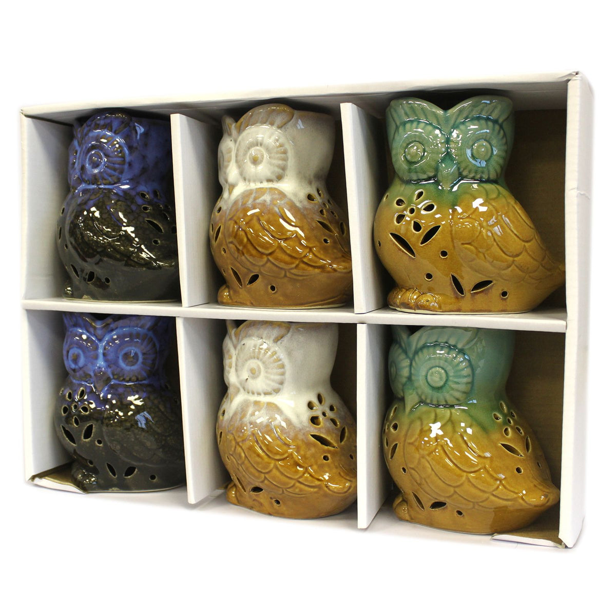 Rustic Ceramic Side-On Owl Oil Burner – Assorted
