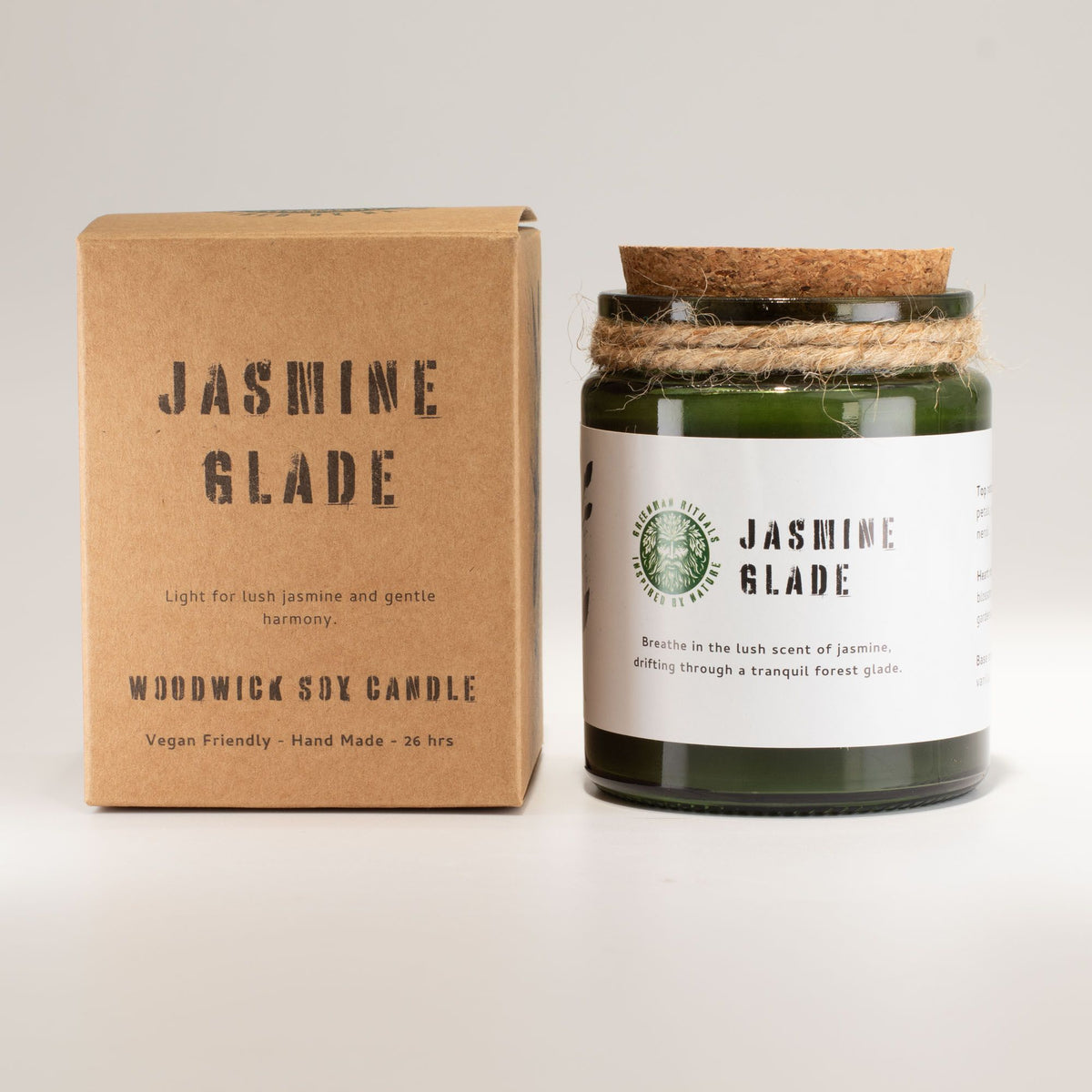 Greenman Woodwick Soy Candle – Jasmine Glade