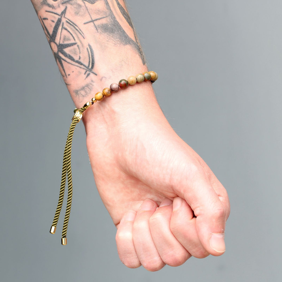Tiger Eye Gemstone String Bracelet – Gold Plated