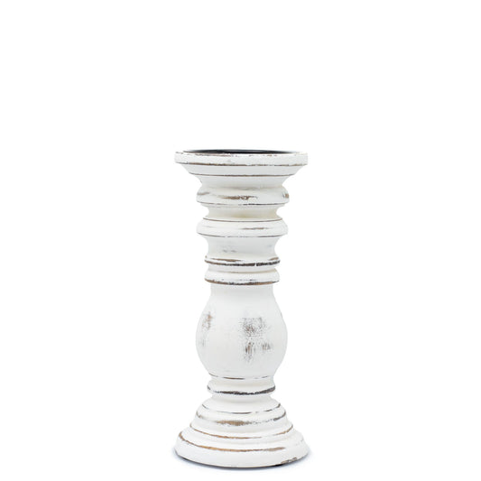 Whitewashed Wooden Candle Stand – Small