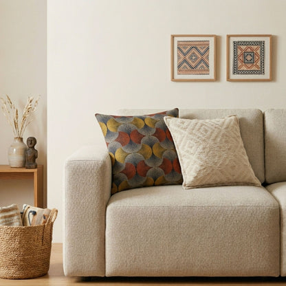 Neutral Geometric Cushion Cover – 45 × 45 cm