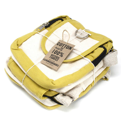 Natural Cotton Crossbody Travel Bag – Olive