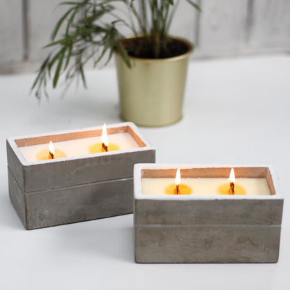 Concrete Woodwick Candle – Spiced South Sea Lime