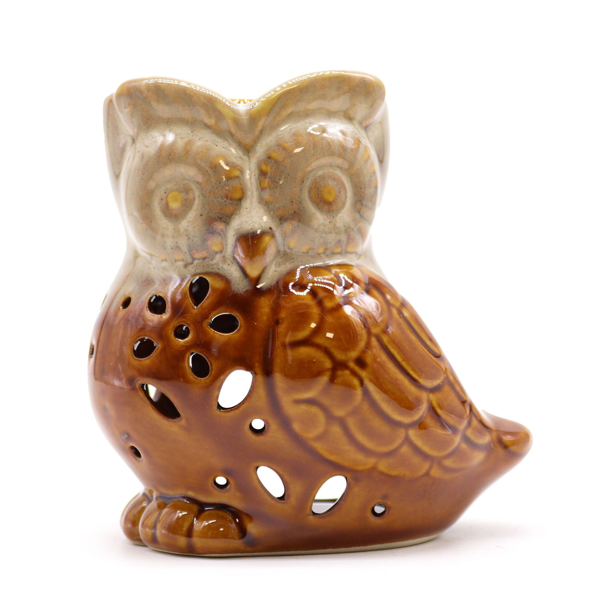 Rustic Ceramic Side-On Owl Oil Burner – Assorted