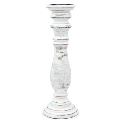 Whitewashed Wooden Candle Stand – Large