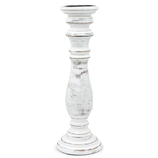 Whitewashed Wooden Candle Stand – Large