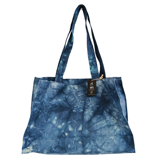 Deep Sea Blue Stonewashed Cotton Handy Bag