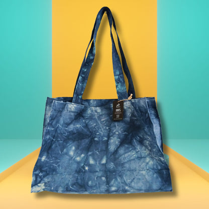 Deep Sea Blue Stonewashed Cotton Handy Bag