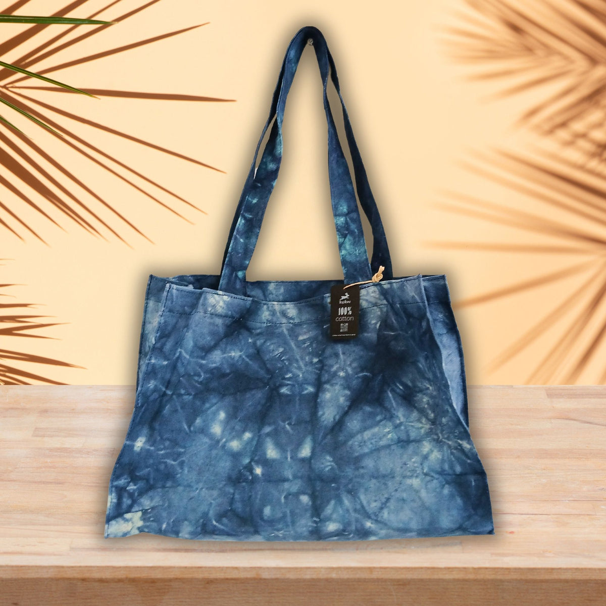 Deep Sea Blue Stonewashed Cotton Handy Bag