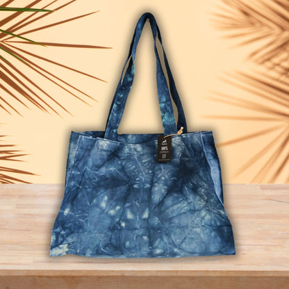 Deep Sea Blue Stonewashed Cotton Handy Bag