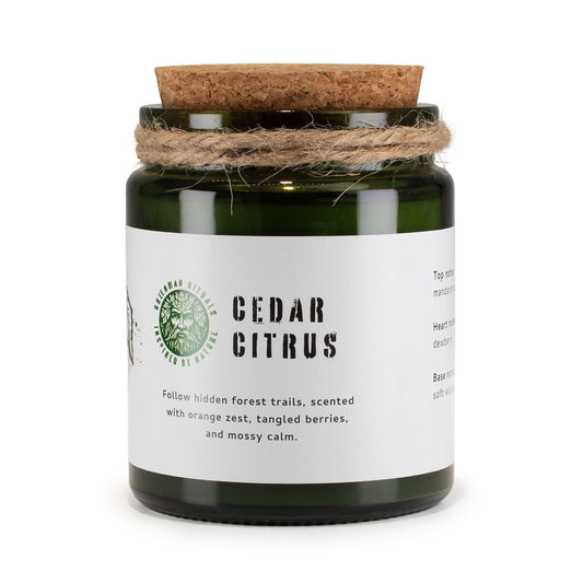 Greenman Woodwick Soy Candle – Cedar Citrus