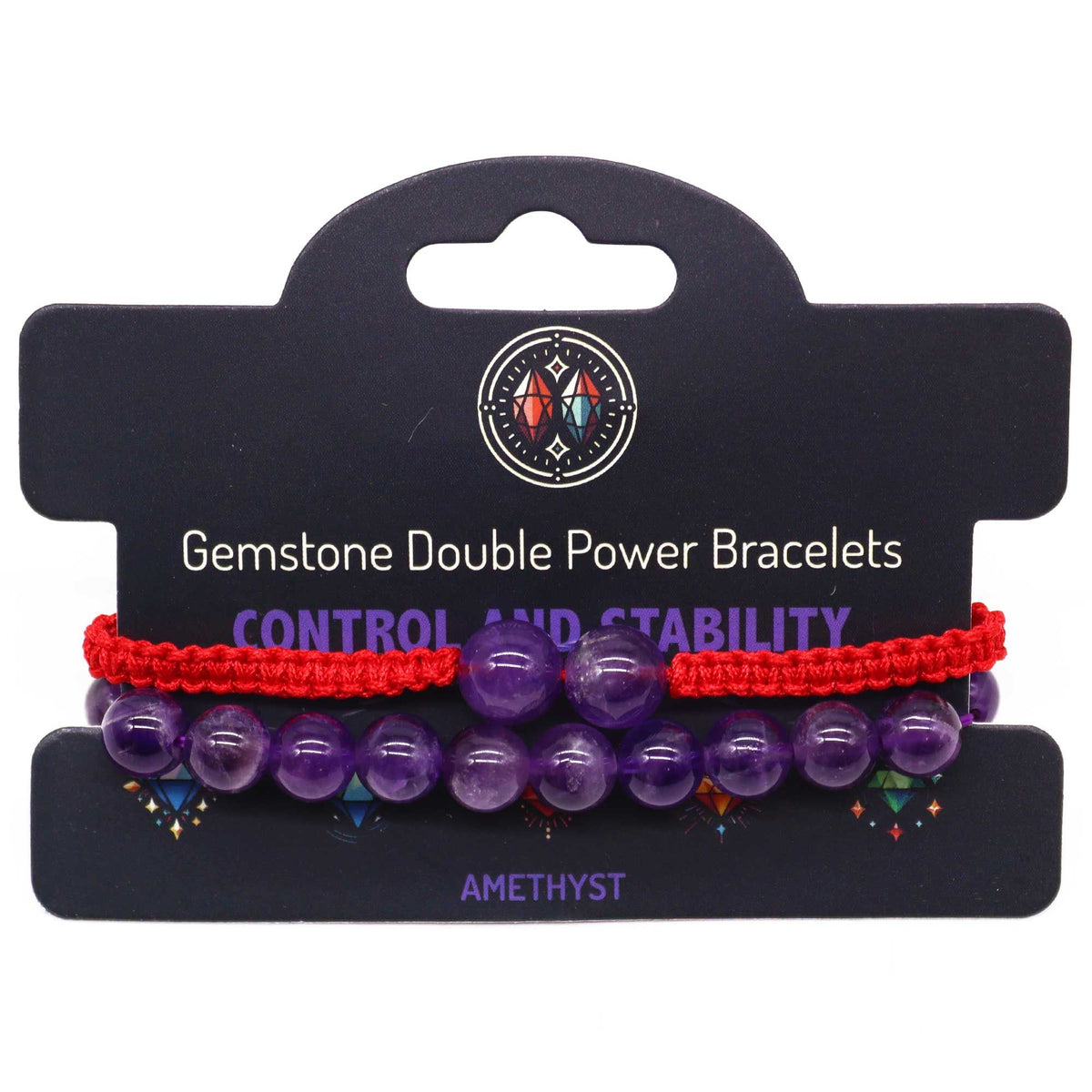 Amethyst Gemstone Double Power Bracelet