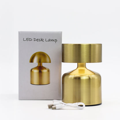 Bronze Mushroom Touch Lamp – Rechargeable USB-C