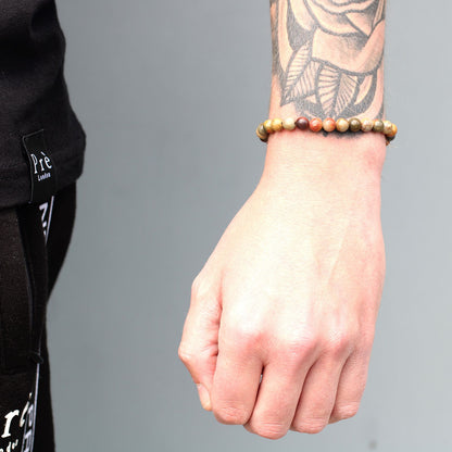 Tiger Eye Gemstone String Bracelet – Gold Plated