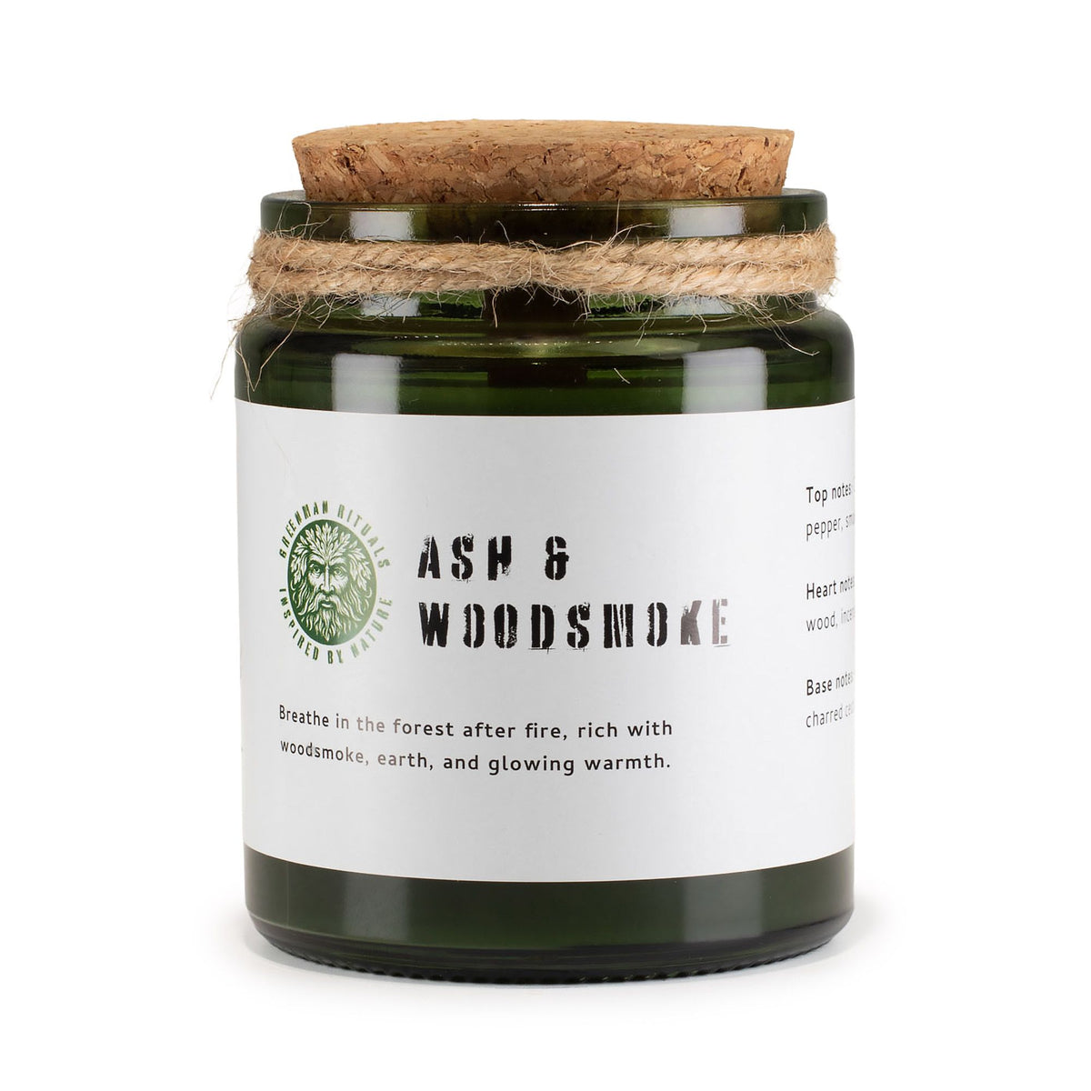 Greenman Woodwick Soy Candle – Ash & Woodsmoke