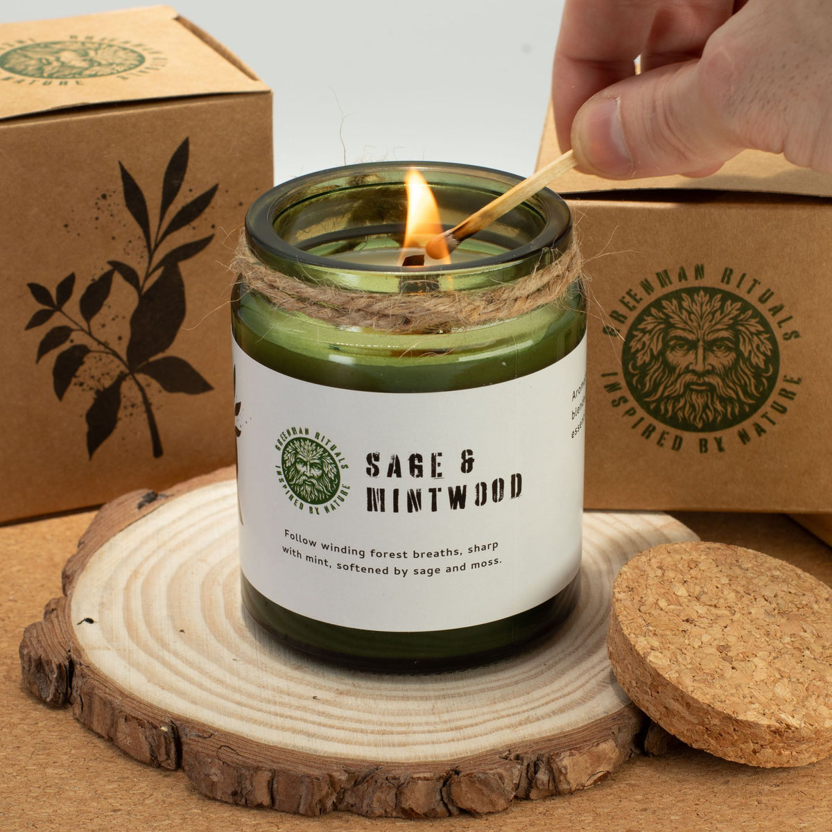 Greenman Woodwick Soy Candle – Cedar Citrus