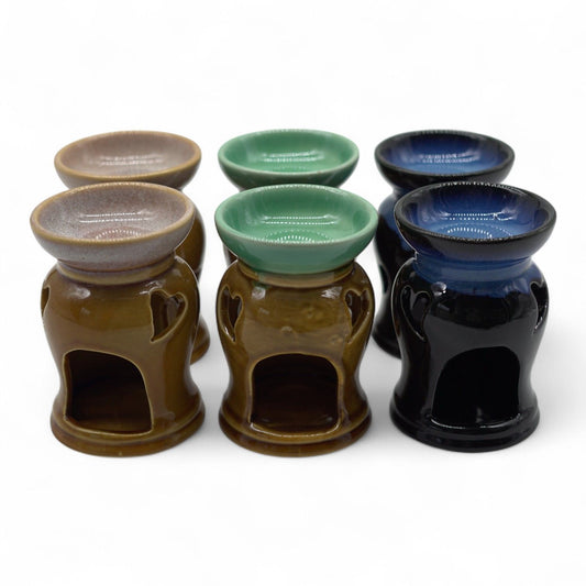 Rustic Ceramic Heart Oil Burner – Assorted