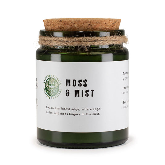 Greenman Woodwick Soy Candle – Moss & Mist